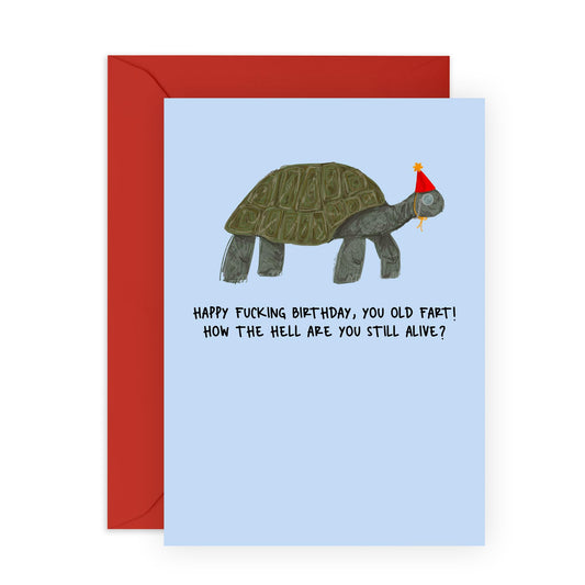 Birthday Greeting Card - 'OLD TORTOISE' - Perfect for Celebrating Wisdom and Patience - Ideal for Him, Her, Friends, Family, and Anyone Who Appreciates a Good Laugh - Comes With Stickers By Central 23