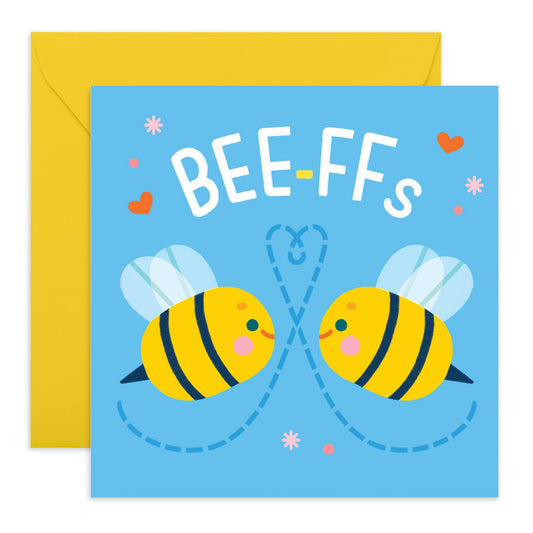 Best Friend Birthday Card For Men Women - Bee Ffs - Happy Birthday To My Fabulous Friend - Sweet Greeting Cards And Envelopes For Friends Bestie Bff Coworker - Comes With Stickers By Central 23