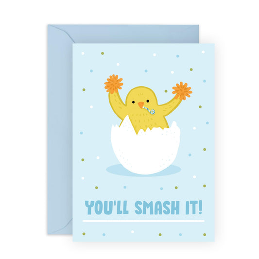 Good Luck Cards - Break A Leg - You'll Smash It Chick - Surgery, Exams, Show, Presentation - Greeting Cards For Men And Women Him Her - Comes With Fun Stickers By Central 23
