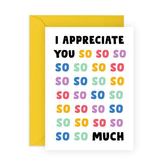 Valentines Day Card Girlfriend Boyfriend - I Appreciate You So So Much - Anniversary Card Couple Fiance - Husband Wife Greeting Card - Love Cards For Him Her - Comes With Stickers By Central 23