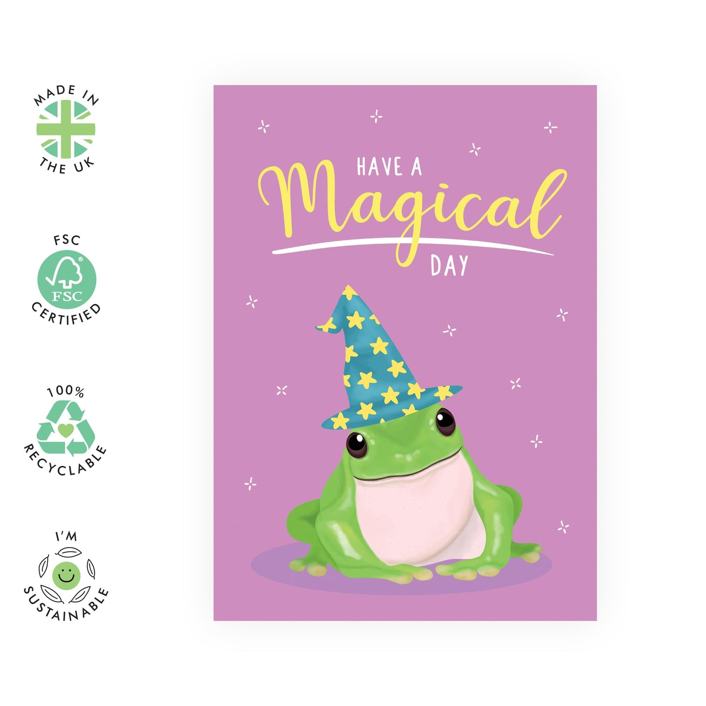 Happy Birthday Card - Magical Day Frog - Cute Greeting Cards For Son Daughter Nephew Niece - Granddaughter Birthday Card For Girls And Boys - Comes With Stickers By Central