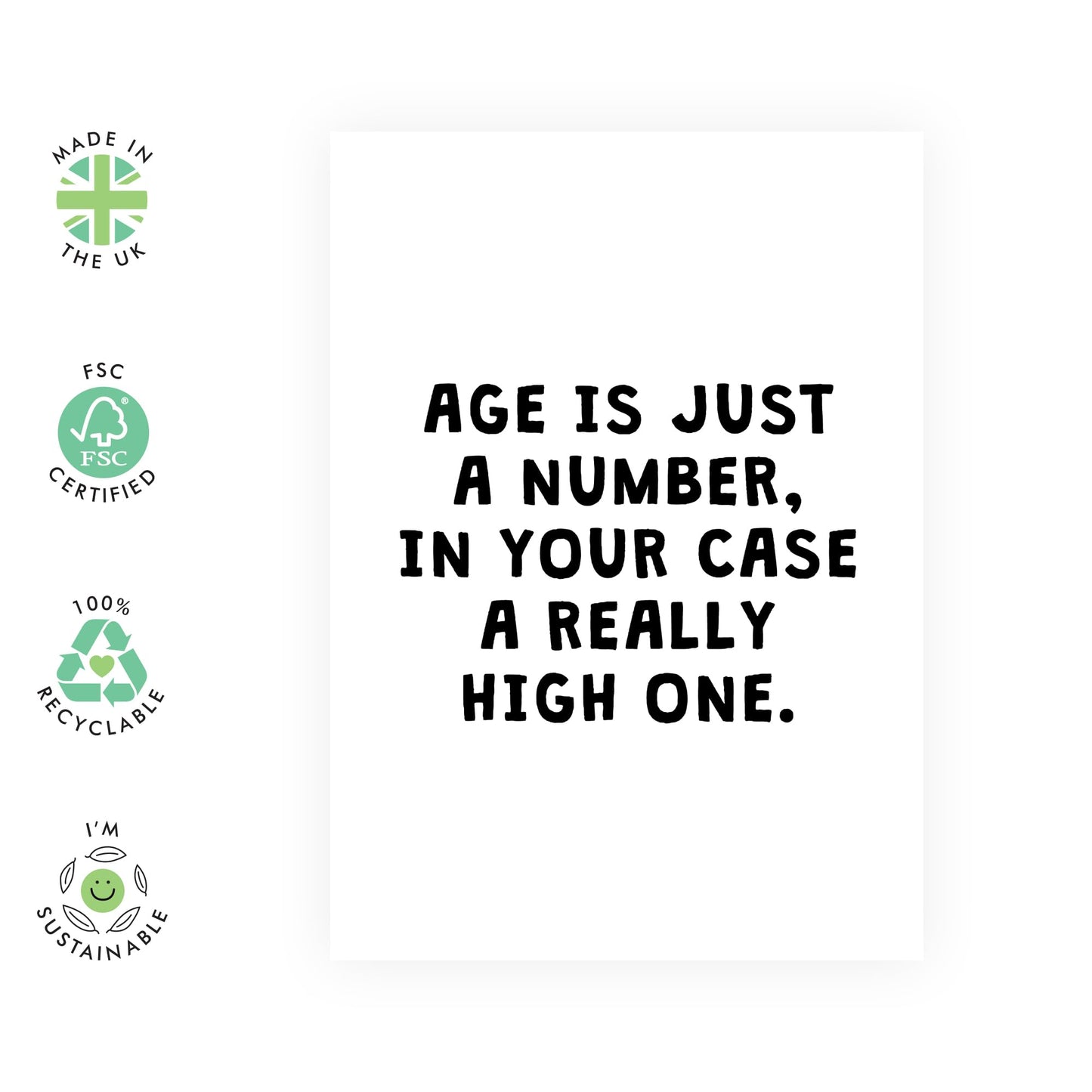 Happy Birthday Card Men Women - Age Is Just A Number - Dad Birthday Cards - Birthday Greeting Cards For Grandad Brother Uncle Husband - Comes With Stickers - By Central 23