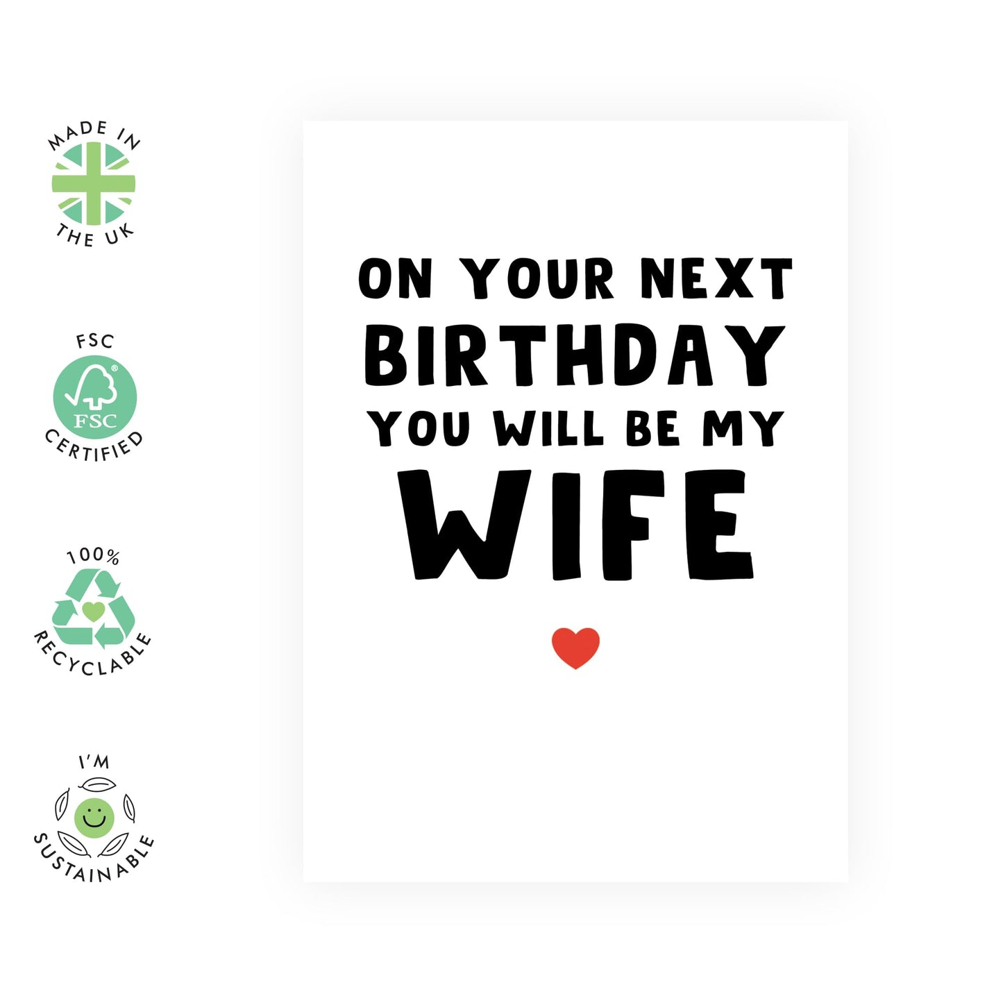 Birthday Greeting Card - 'YOUR NEXT BIRTHDAY WIFE' - Perfect for Celebrating a Birthday with a Fun & Loving Twist - Ideal for Fiancées, Partners & Soon-to-Be Wives - Comes with Stickers By Central 23
