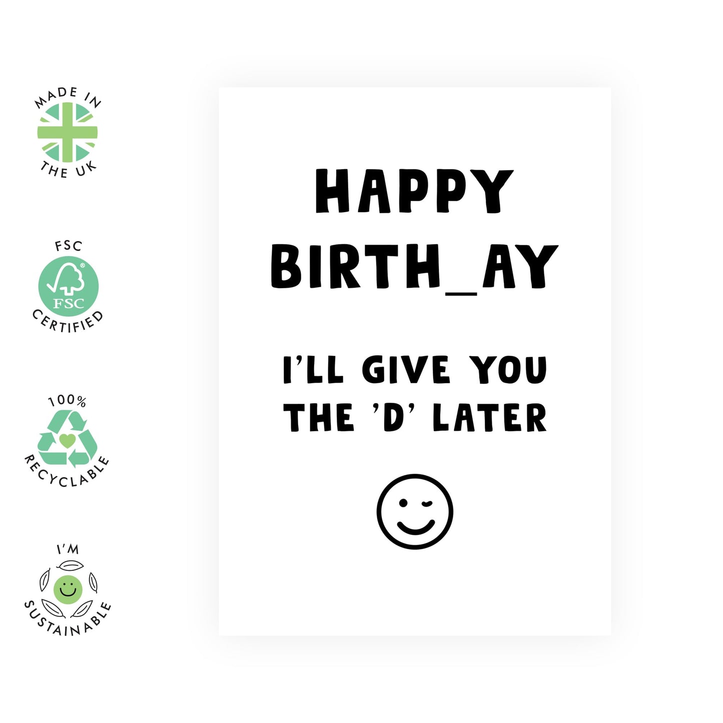 Wife Birthday Card From Husband - I'll Give You The D Later - Happy Birthday Cards For Girlfriend Fiance - Funny Gifts For Women - Comes With Stickers By Central 23
