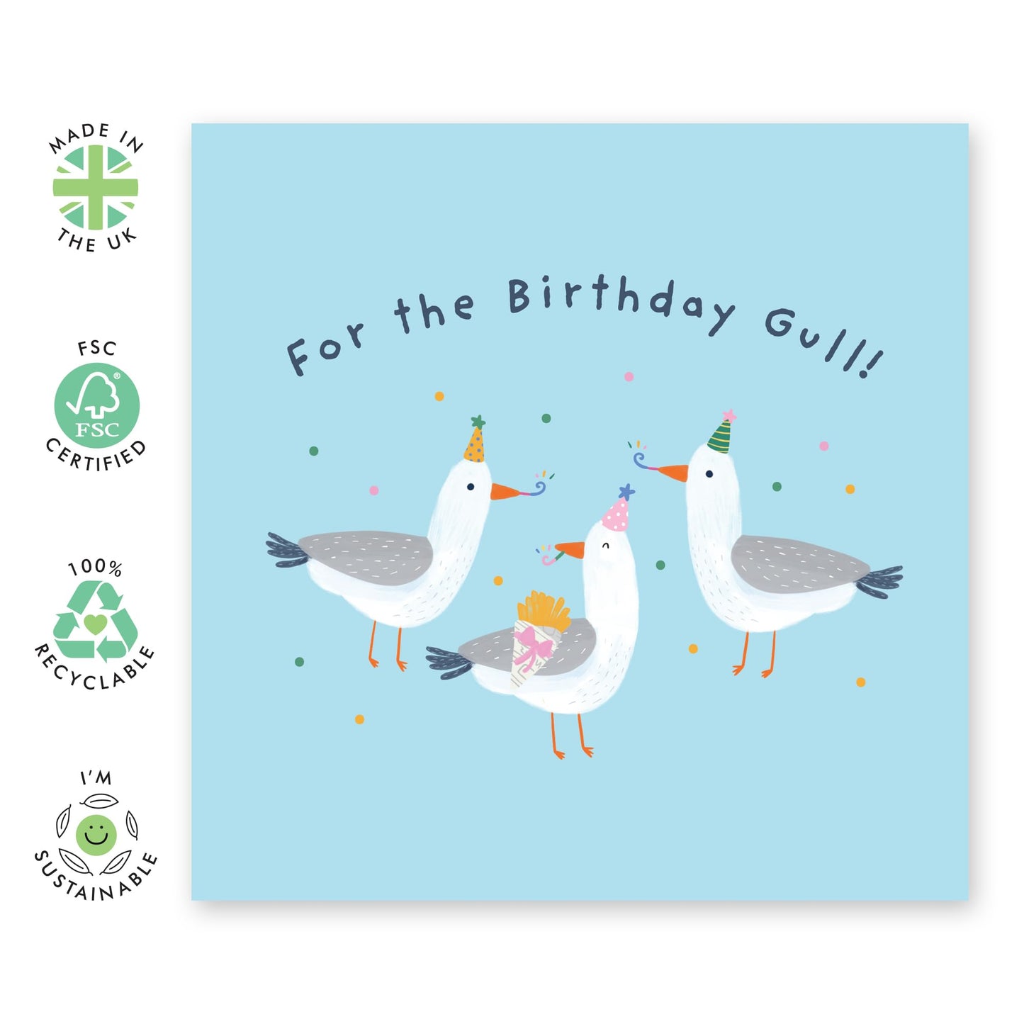 Birthday Card For Men Women - For The Birthday Gull - Sweet Birthday Card For Friend - Mum Dad Birthday Cards - Brother Birthday Card - Gift For Him Her - Comes With Sticker By Central 23