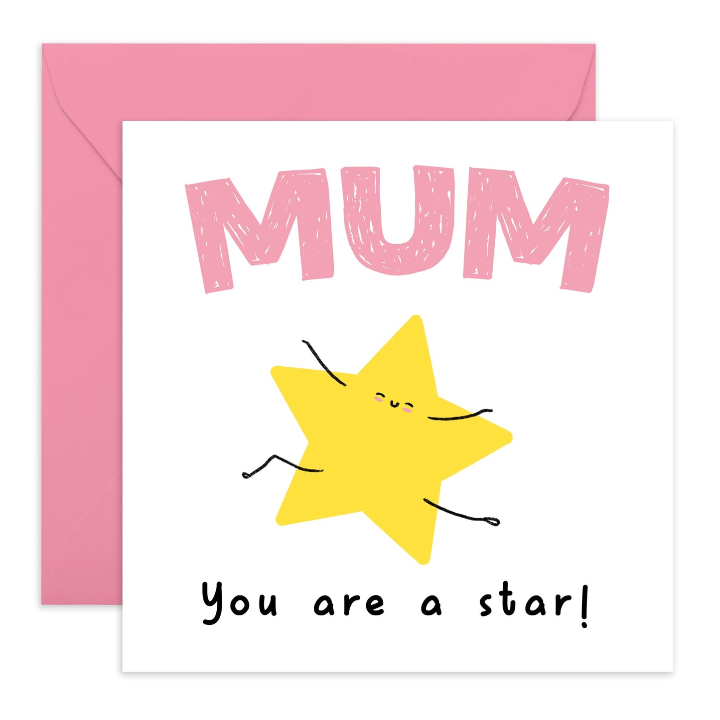 Lovely Birthday Card for Mum - 'You Are a STAR' - Mother’s Day Cards for Her, Mummy, Mama, Mam, Women - Gift from Son Daughter Husband Family - Comes with Cute Stickers