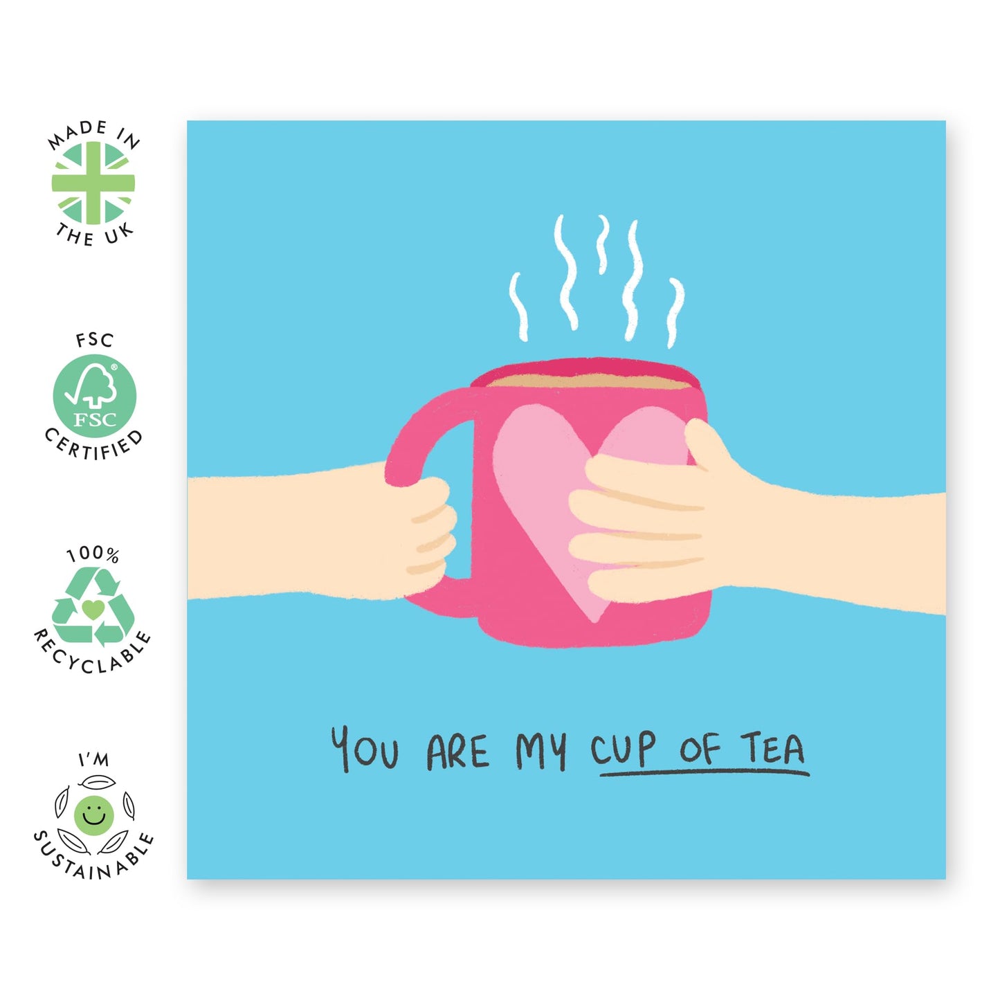 Boyfriend Birthday Card - You Are My Cup Of Tea - Wife Anniversary Card From Husband - Girlfriend Valentines Card - Special Friend Gifts For Him Her - Comes With Stickers By Central 23