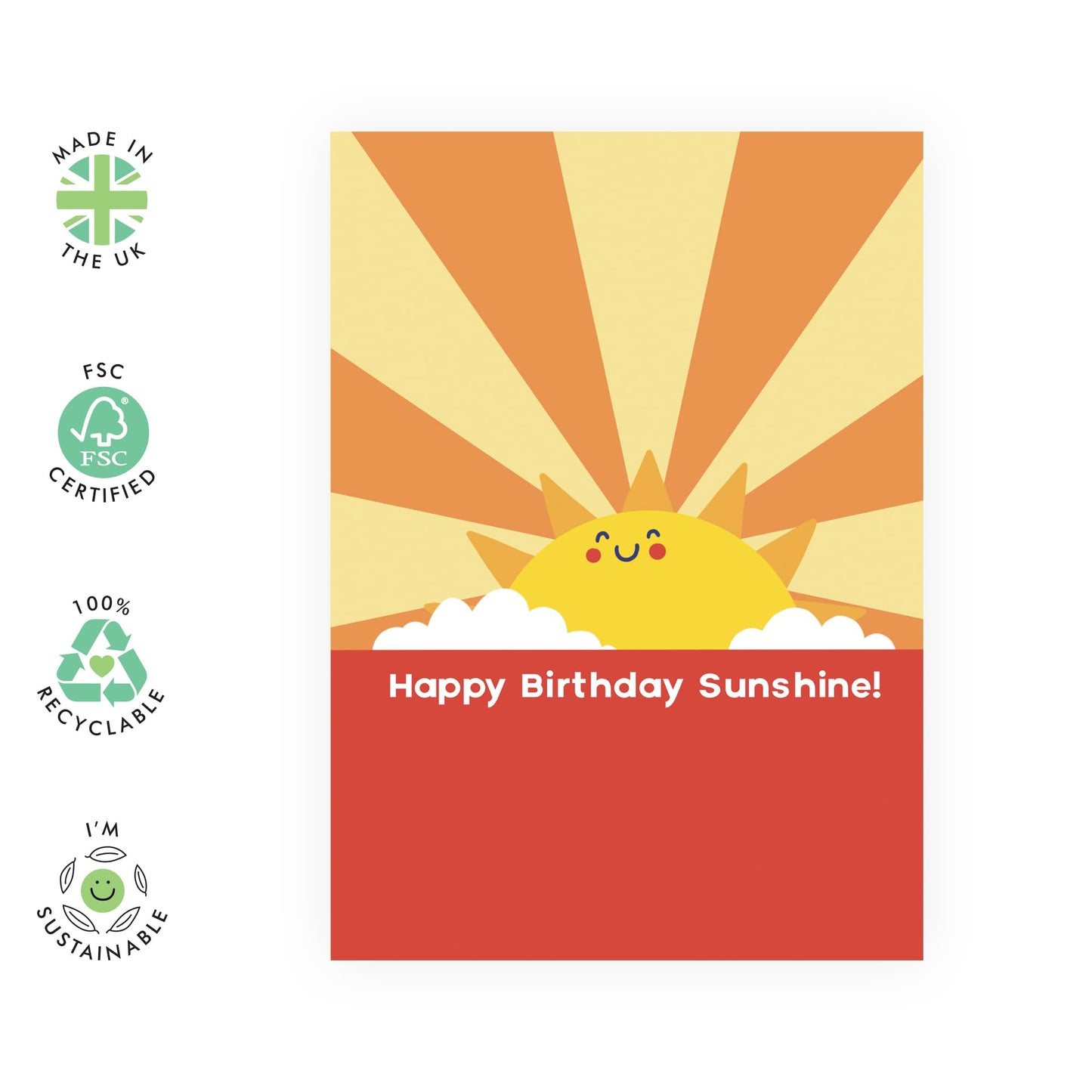 Birthday Card For Her - Happy Birthday Sunshine - Sweet Birthday Cards For Mum - Birthday Cards For Women - Fun Birthday Cards For Him - Birthday Greeting Card - Comes With Fun Stickers By Central 23