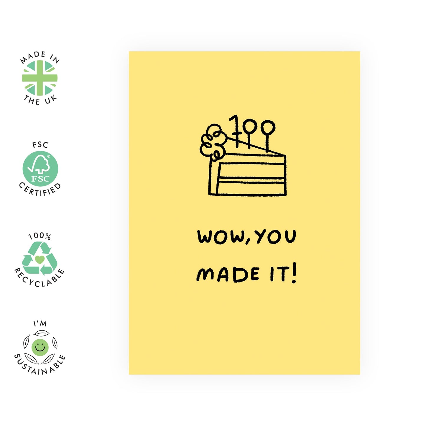 100th Birthday Card For Women - 100 Wow You Made It - Gifts For Her - Pretty Centennial Birthday Cards For Sister Friends Mum Auntie Grandma Wife - Comes With Fun Stickers By Central 23