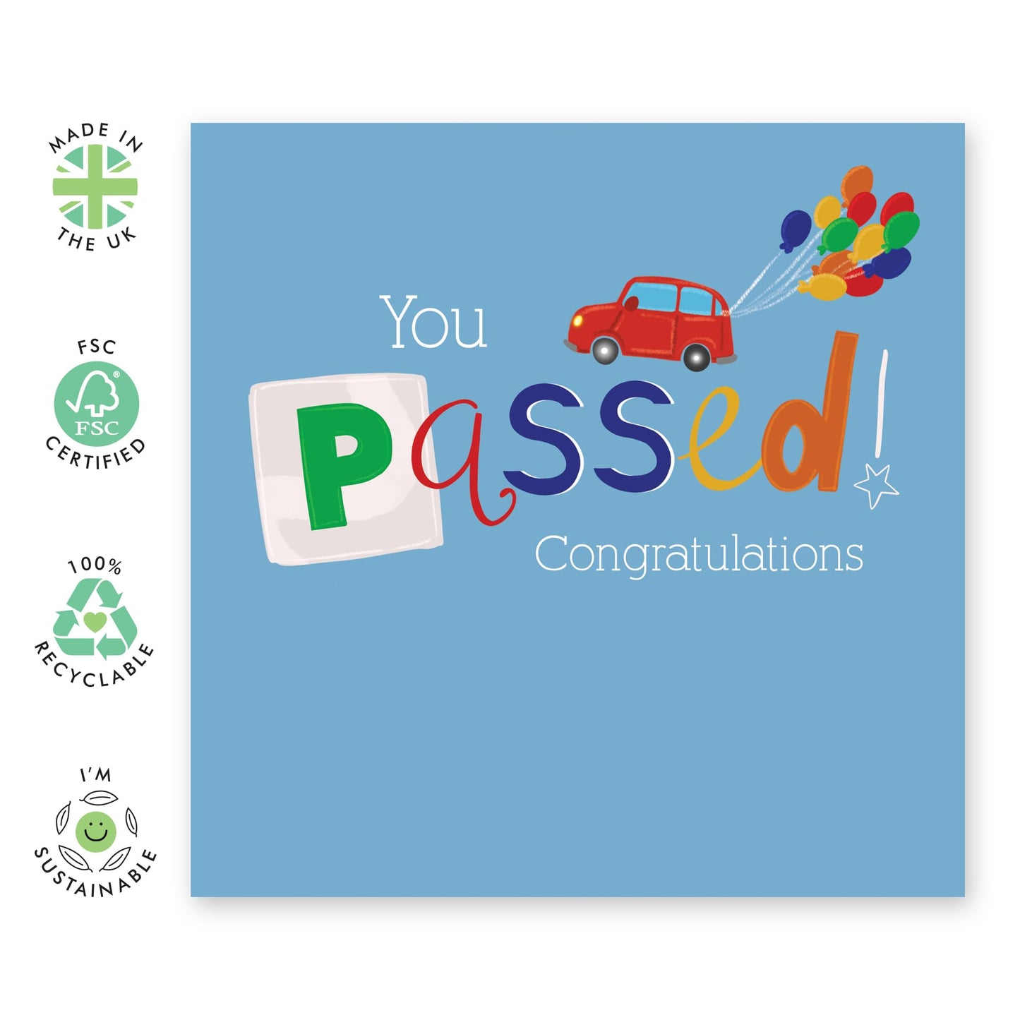 Drivers License Conratulations Card - 'Passed Driving Test' - Gifts for Son, Daughter, Friend, Bestie, Boy, Kids, Nephew, Niece - Driving Legally - Comes with Fun Stickers