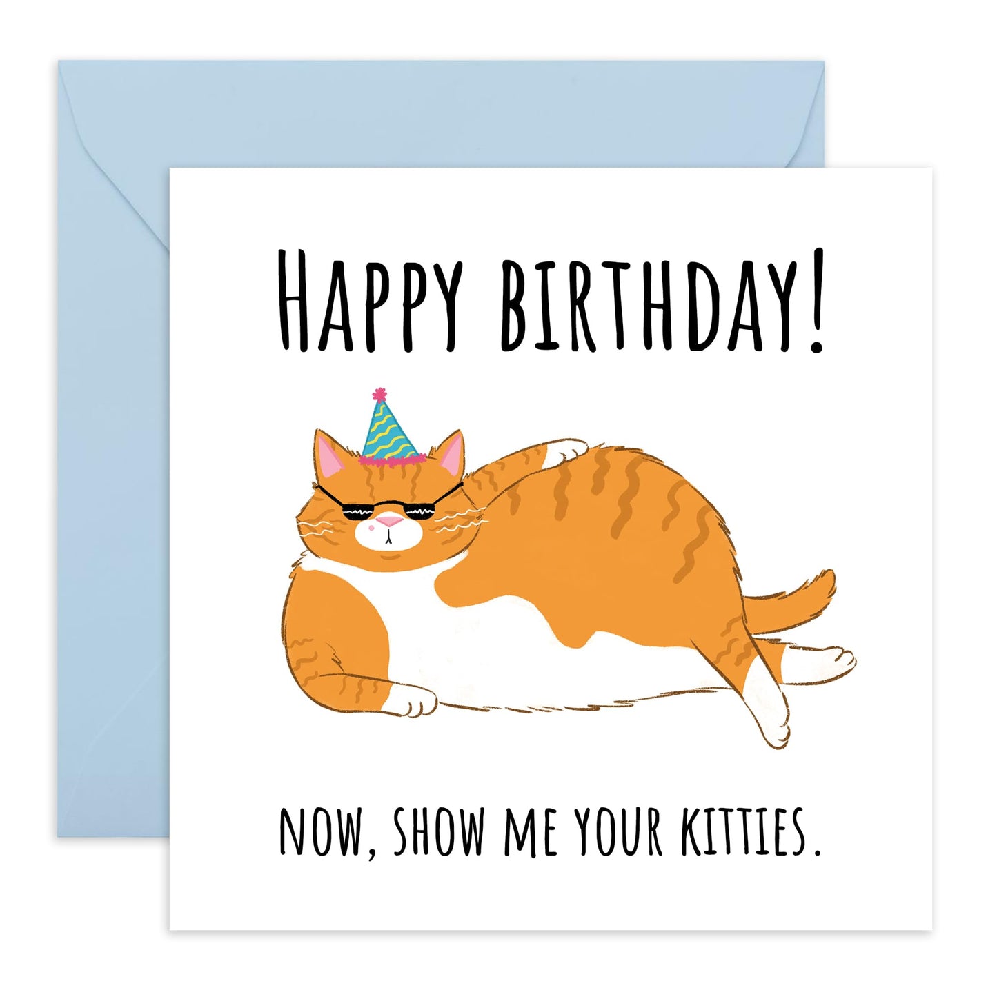 Funny Cat Birthday Card - Cat Mum Card For Friends - Now Show Me Your Kitties - Hilarious Gifts For Pet Owners Fur Dad - Gifts for Him Her Men Women - Comes With Stickers By Central 23