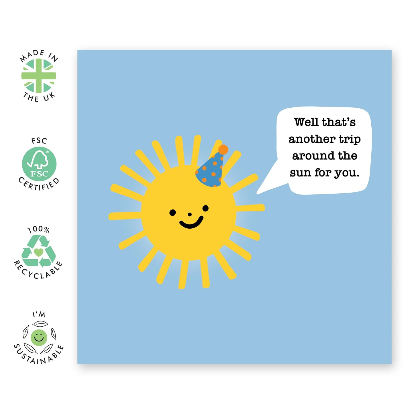 Happy Birthday Card For Men Women - Another Trip Around The Sun - Son Daughter Birthday Cards - Greeting Cards For Him Her - Comes With Stickers - By Central 23