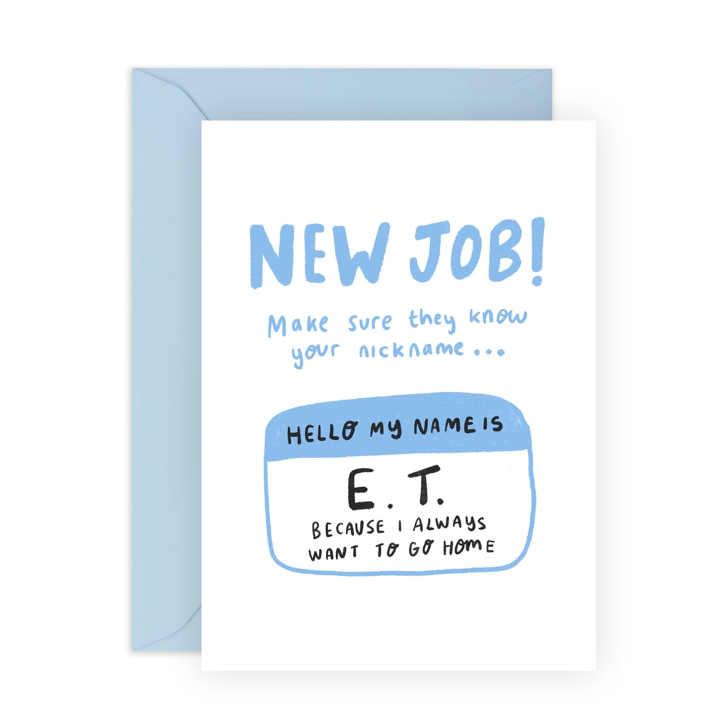 New Job Congratulations Card - 'ET New Job' - Gifts for Friends, Coworker, Bestie, BFF, Bruv, Mates, Lad, Bro, Officemate - Wants To Go home - Comes with Fun Stickers