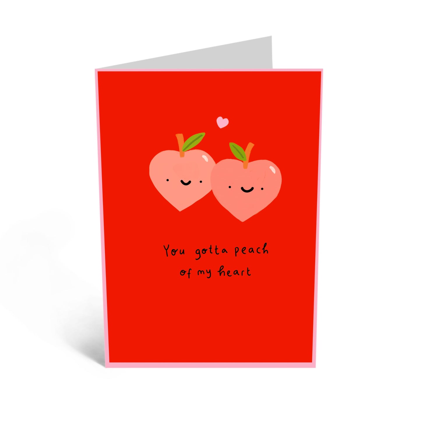 Central 23 Greeting Card - 'PEACH OF MY HEART' - Perfect for Adding a Sweet Touch to Any Occasion - Romantic Gift for Him, Her, Wife, Husband, Partners, Girlfriend, Boyfriend - Comes with Stickers