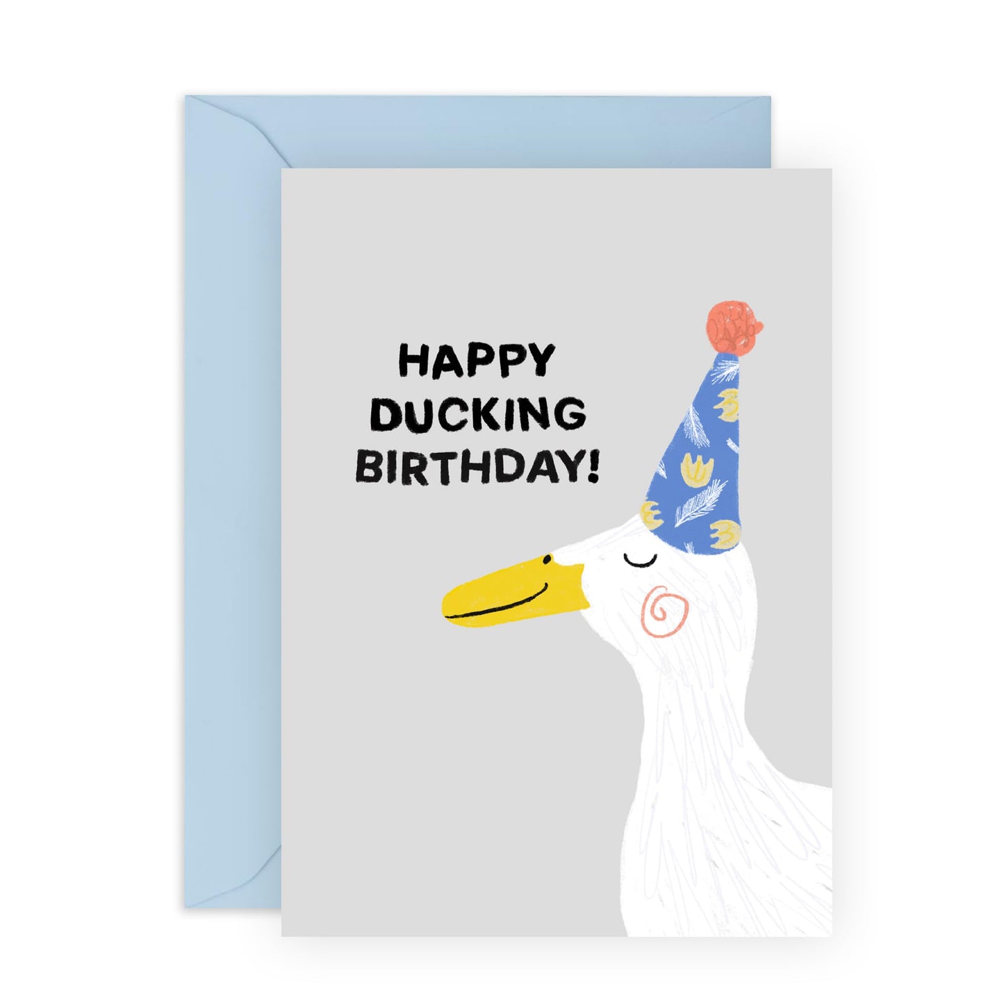 Funny Birthday Card - 'HAPPY DUCKING BIRTHDAY' - For Boyfriend Girlfriend Wife Husband Best Friend Friend Fiancé - Cute Animal Humor - Comes with Fun Stickers By Central 23