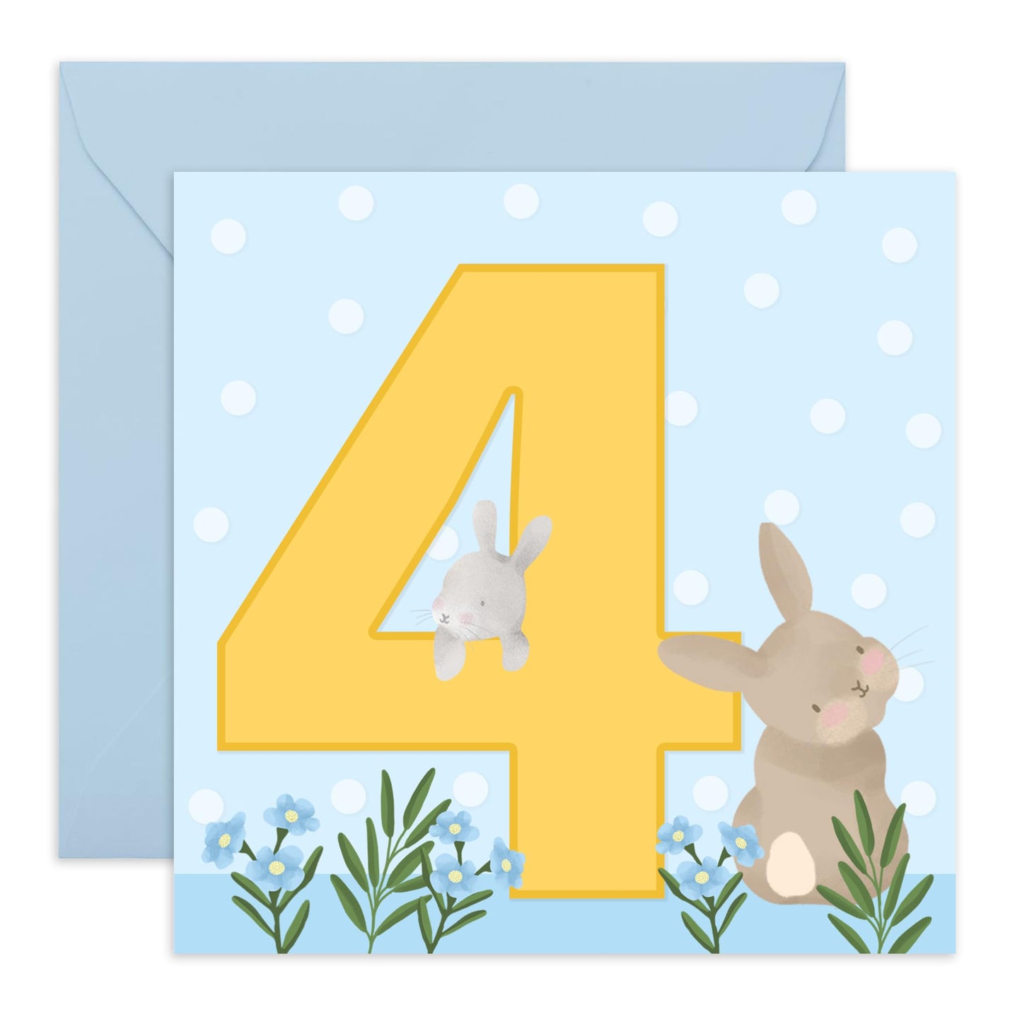 4th Birthday Card For Boys - Cute Animals Elephant - Fourth Birthday Card For Him - Baby Milestone Four Year Old - Gifts For Toddler Kids Grandson Nephew - Comes With Fun Stickers - By Central 23