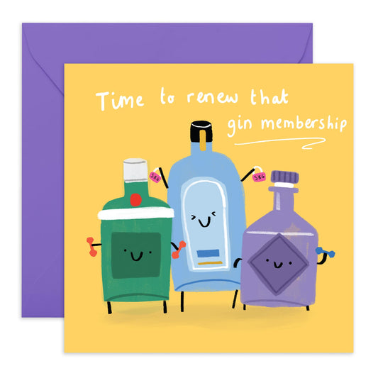 Funny Greeting Card - 'GIN MEMBERSHIP' - Perfect for Any Occasion with a Fun, Gin-Themed Design - Ideal for Adding a Touch of Humor and Joy to Special Moments - Comes With Stickers By Central 23