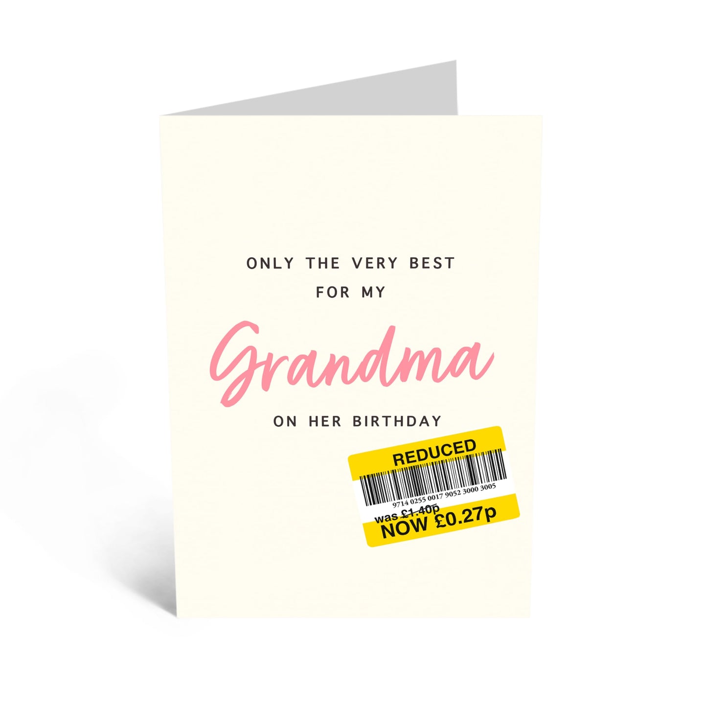 Greeting Card - 'Only the Very Best for My Grandma' - For Grandmothers - Heartfelt Design - Ideal for Expressing Love and Appreciation - Perfect for Any Occasion - Comes with Stickers by Central 23