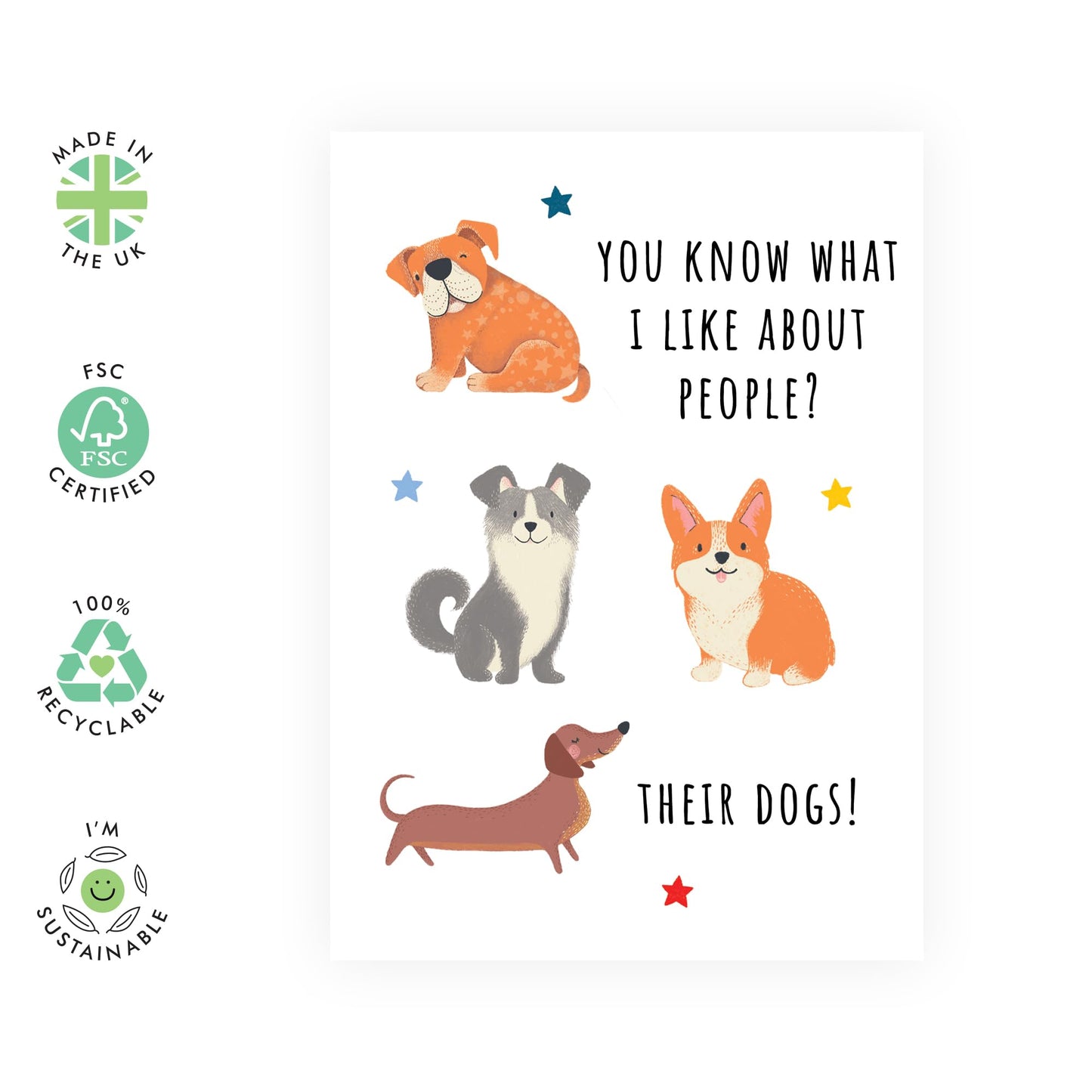 Dog Birthday Card For Men And Women - What I Like About People- Cute Birthday Card From Dog - Gift For Fur Parents Dog Mum Dad - Comes With Fun Stickers By Central 23