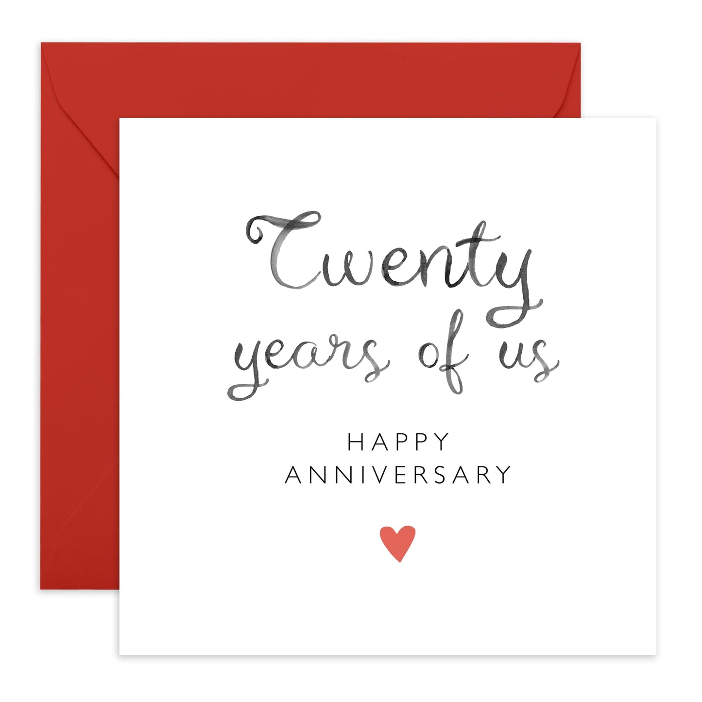 Amazing 20th Wedding Anniversary Card - 'Twenty Years Of Us' - Gifts for Wife, Husband, Spouse, Honey, Lovebug, Darling, Other Half - 20 Years And Going Strong - Comes with Fun Stickers