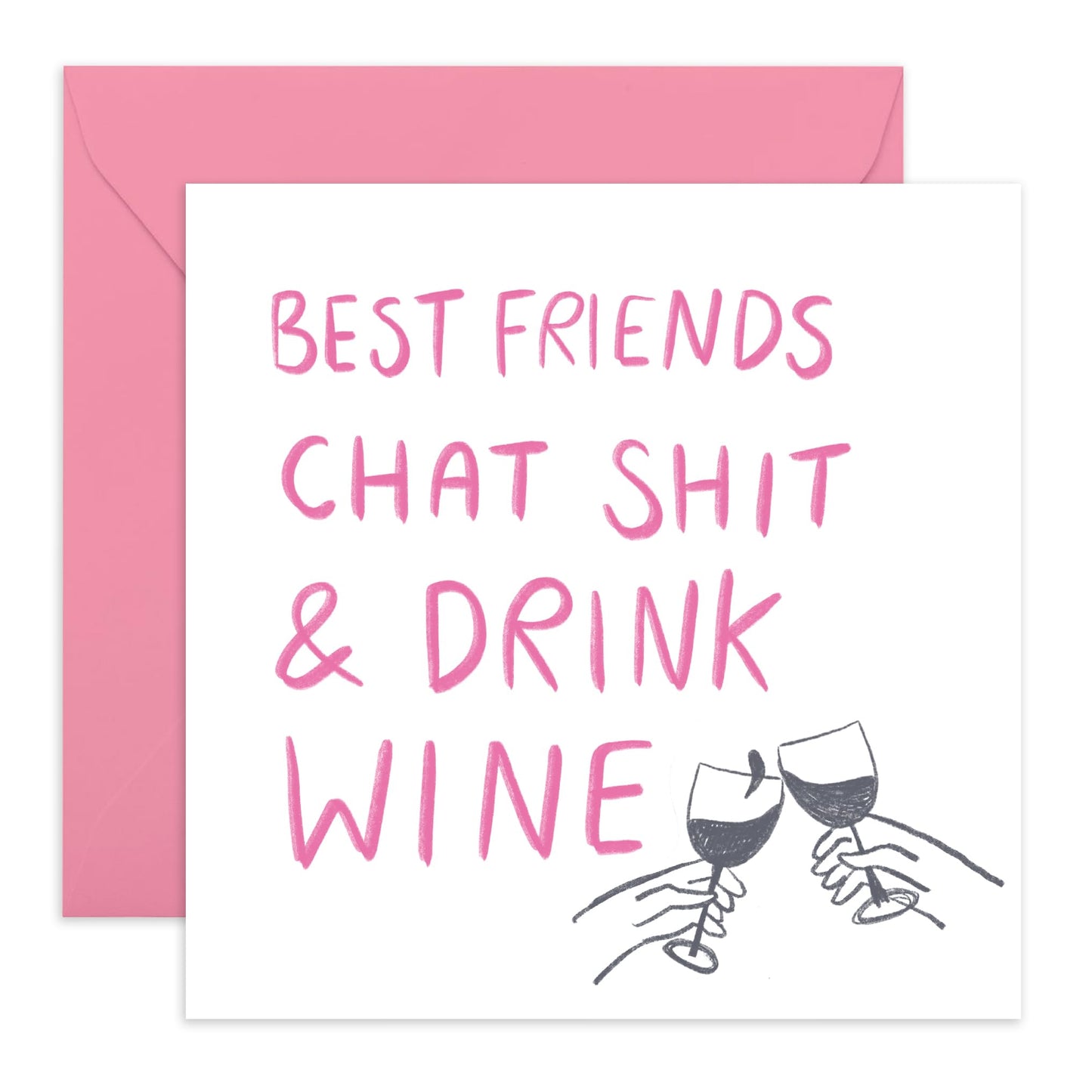 Best Friend Birthday Card - Best Friends Chat Shit And Drink Wine - Fierce Fabulous Friends - Cheeky Greeting Cards For Women Her Girls - Bestie Birthday Card Bff - Comes With Stickers By Central 23