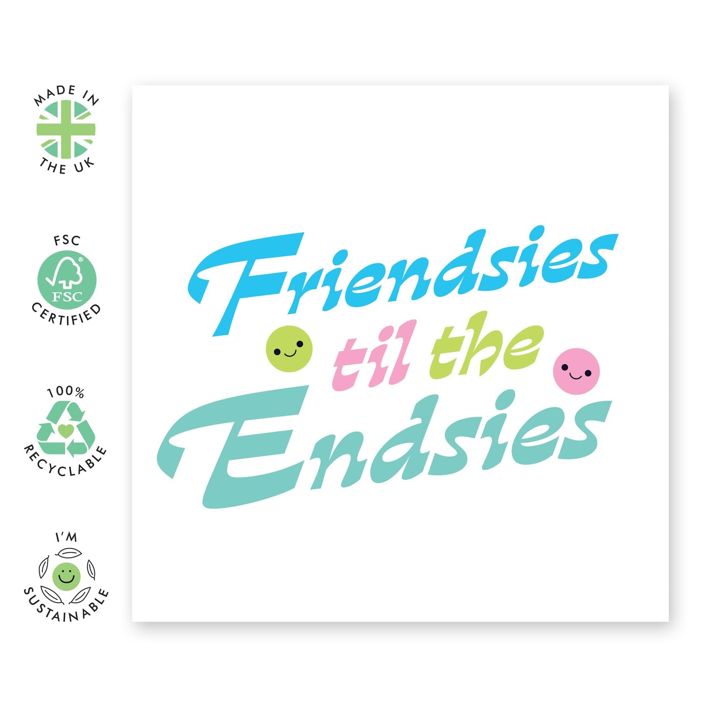 Funny Birthday Cards For Men Women - Friendsies Til The Endsies - Dad Mum Birthday Card - Sarcasm Humour Greeting Card - Funny Cards For Friends - Comes With Stickers By Central 23