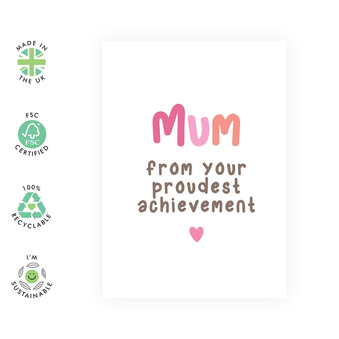 Funny Mum Birthday Card - From Your Proudest Achievement - Happy Mothers Day Card For Women Mama Mummy Ladies - Hilarious Gifts For Her from Son Daughter - Comes With Fun Stickers
