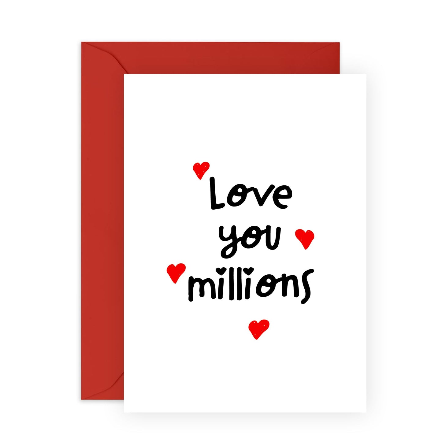 Romantic Anniversary Card For Him - Love You Millions - Sweet I Love You Card For Boyfriend Girlfriend - Anniversary Card For Wife Couple - Valentine's Day Card - Comes With Stickers - By Central 23