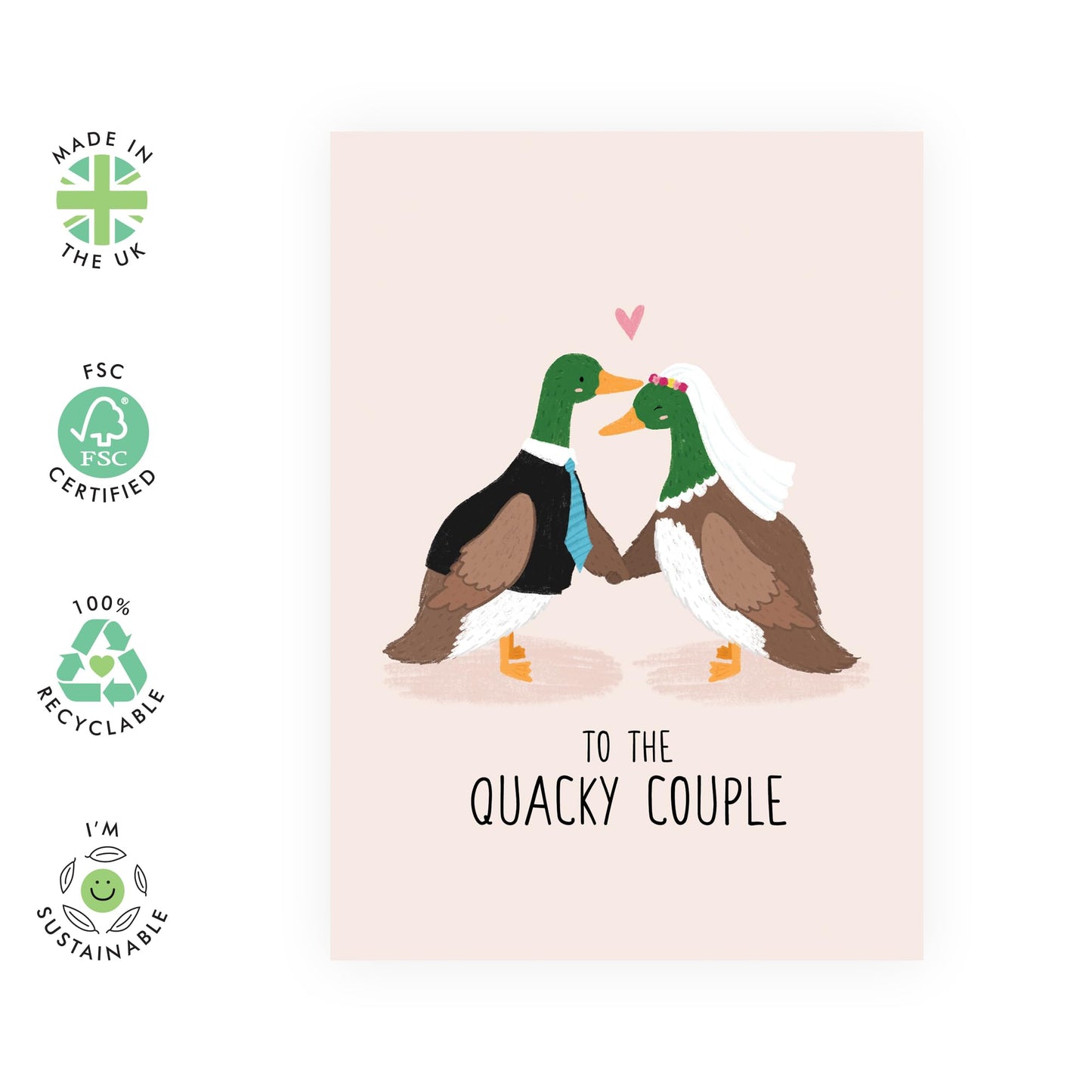 Anniversary Card For Son And Daughter In Law - To The Quacky Couple - Wedding Cards For Bride And Groom - Congratulations Card - Engagement Presents - Comes With Stickers By Central 23