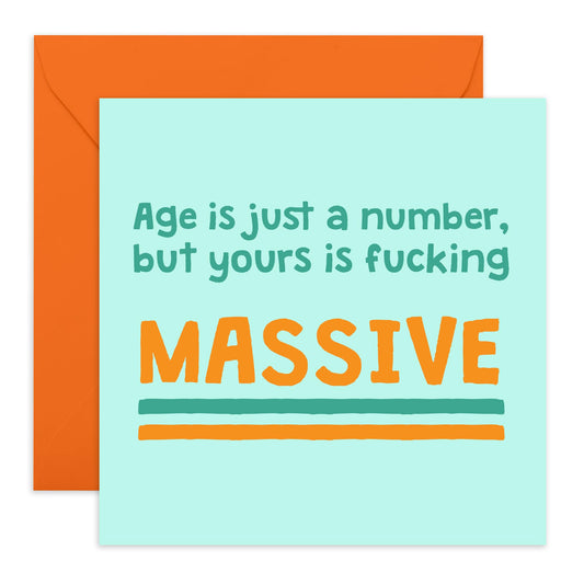 Birthday Cards Her Him - Age Is Just A Number Yours Is Massive - Brother Sister Birthday Card - Best Friend Birthday Card - Greeting Cards For Male Female - Comes With Fun Stickers By Central 23