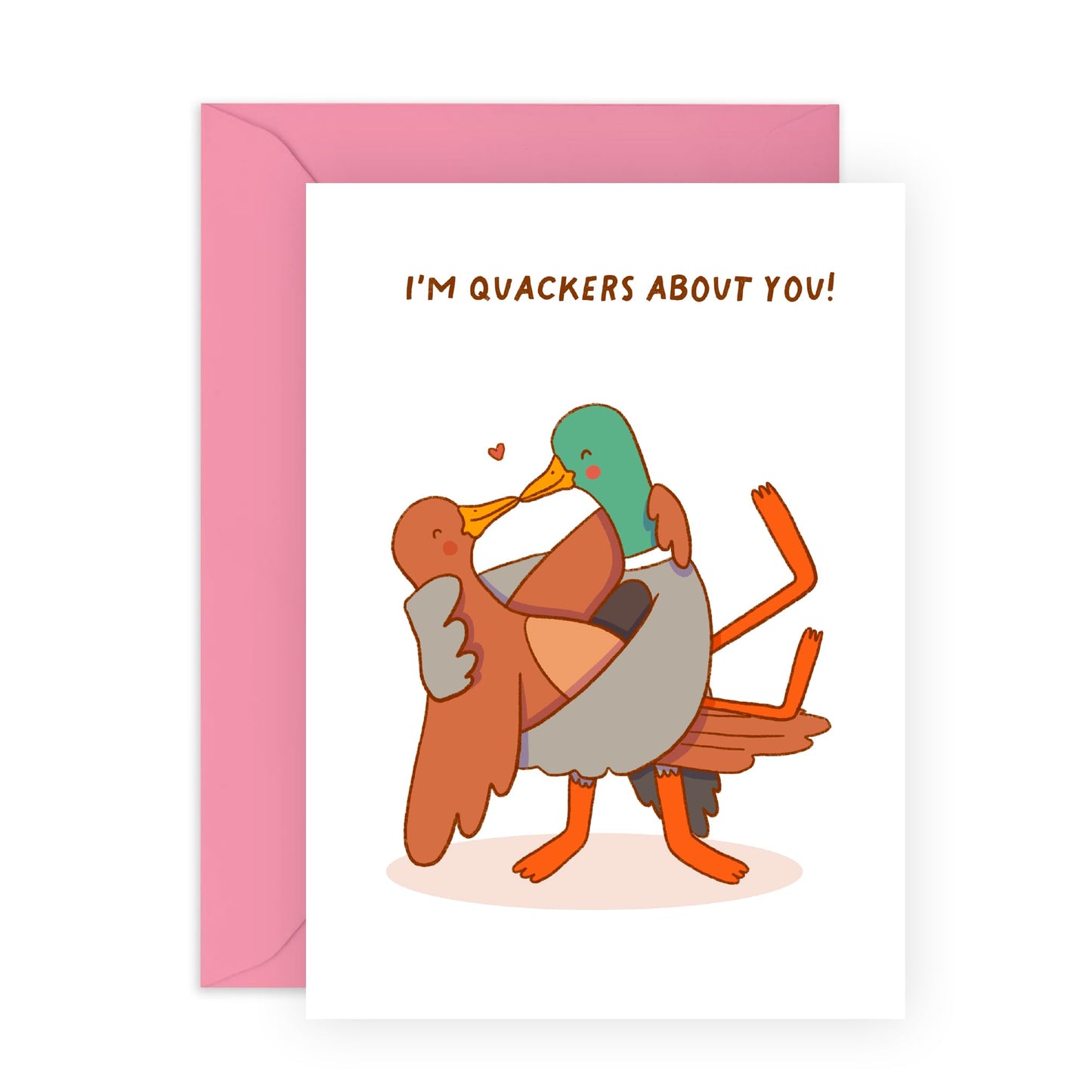 Cute & Romantic Anniversary Card - 'I am Quackers for You' - Anniversary & Valentines Gifts for Couples, Parents, Husband & Wife - Love Birds - Comes with Fun Stickers
