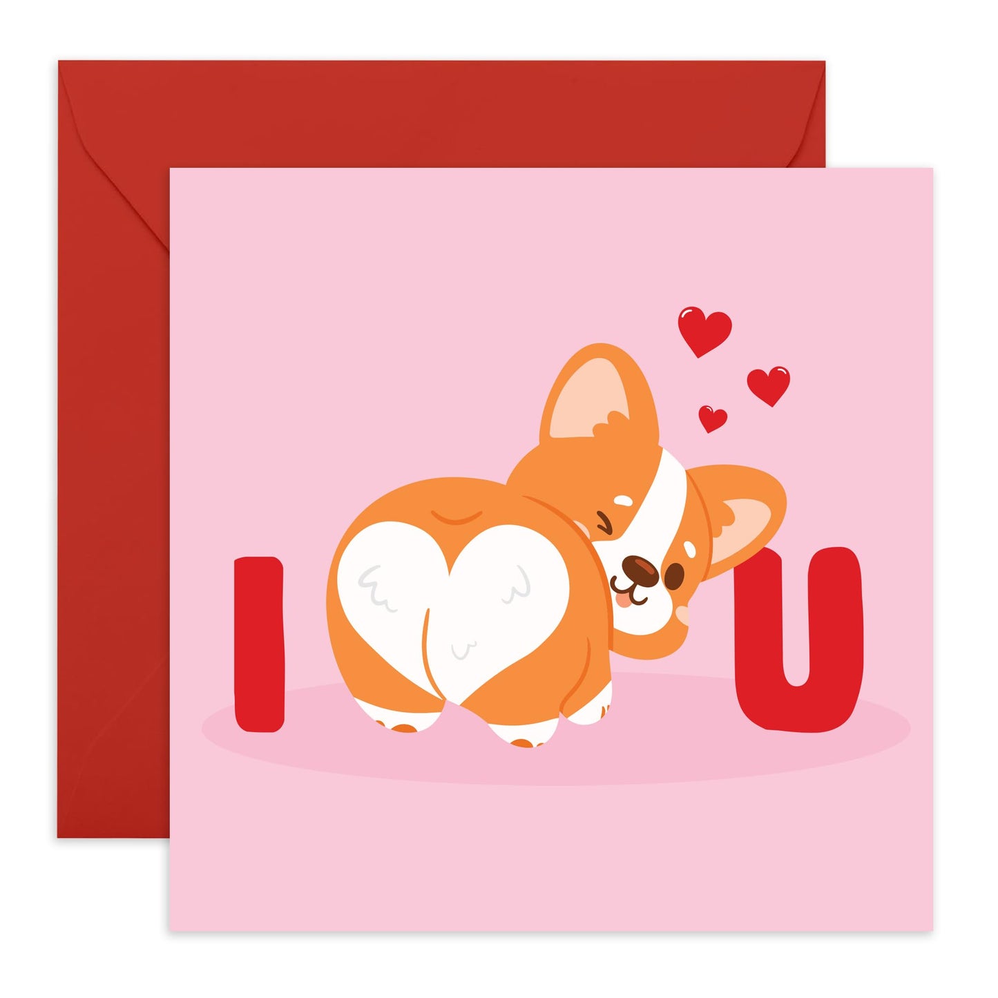 I Love You Card For Boyfriend - Corgi Dog Love Hearts - Happy Valentines Day Cards For Husband Wife - I Love You Gifts For Her Him Couple Partner - Comes With Fun Stickers By Central 23