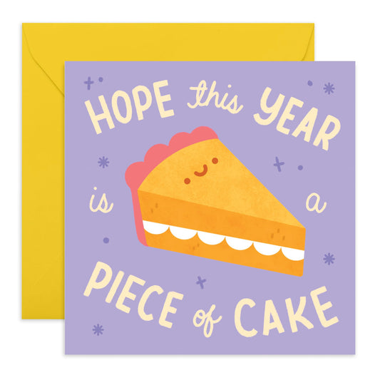 Happy Birthday Card For Him Her - Piece Of Cake - Sweet Birthday Cards For Men Women - Gifts For Mum Or Dad - Best Friend - From Friend Bff - Comes With Stickers By Central 23