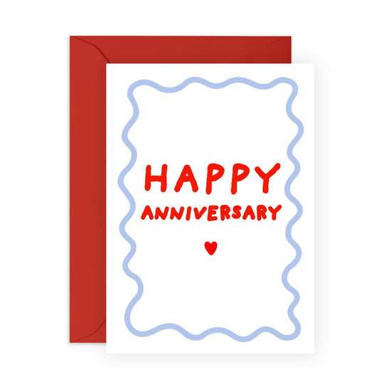 Romantic Anniversary Card - 'Happy Anni' - Gifts for Wife, Husband, Parents, Married Couple, Partner, Girlfriend, Boyfriend - Classic Greeting - Comes with Fun Stickers