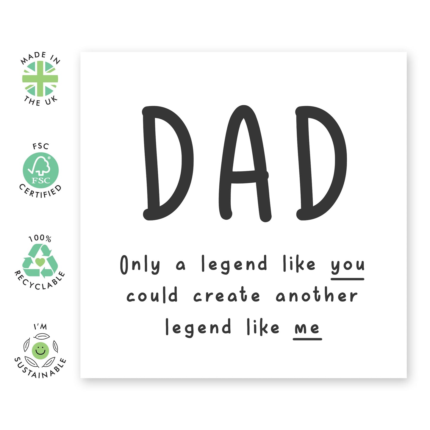 Dad Birthday Cards For Men - Only A Legend Like You - Funny Fathers Day Card - Step Dad - Dad Gifts From Daughter And Son - Comes With Stickers - By Central 23