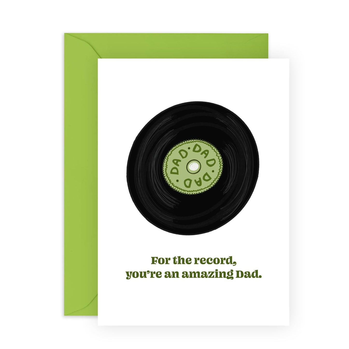 Dad Cards Birthday - For The Record, Amazing Dad - Sweet Birthday Cards For Men - Happy Father's Day Card For Him - Dad Gifts From Daughter Son - Comes With Stickers - By Central 23
