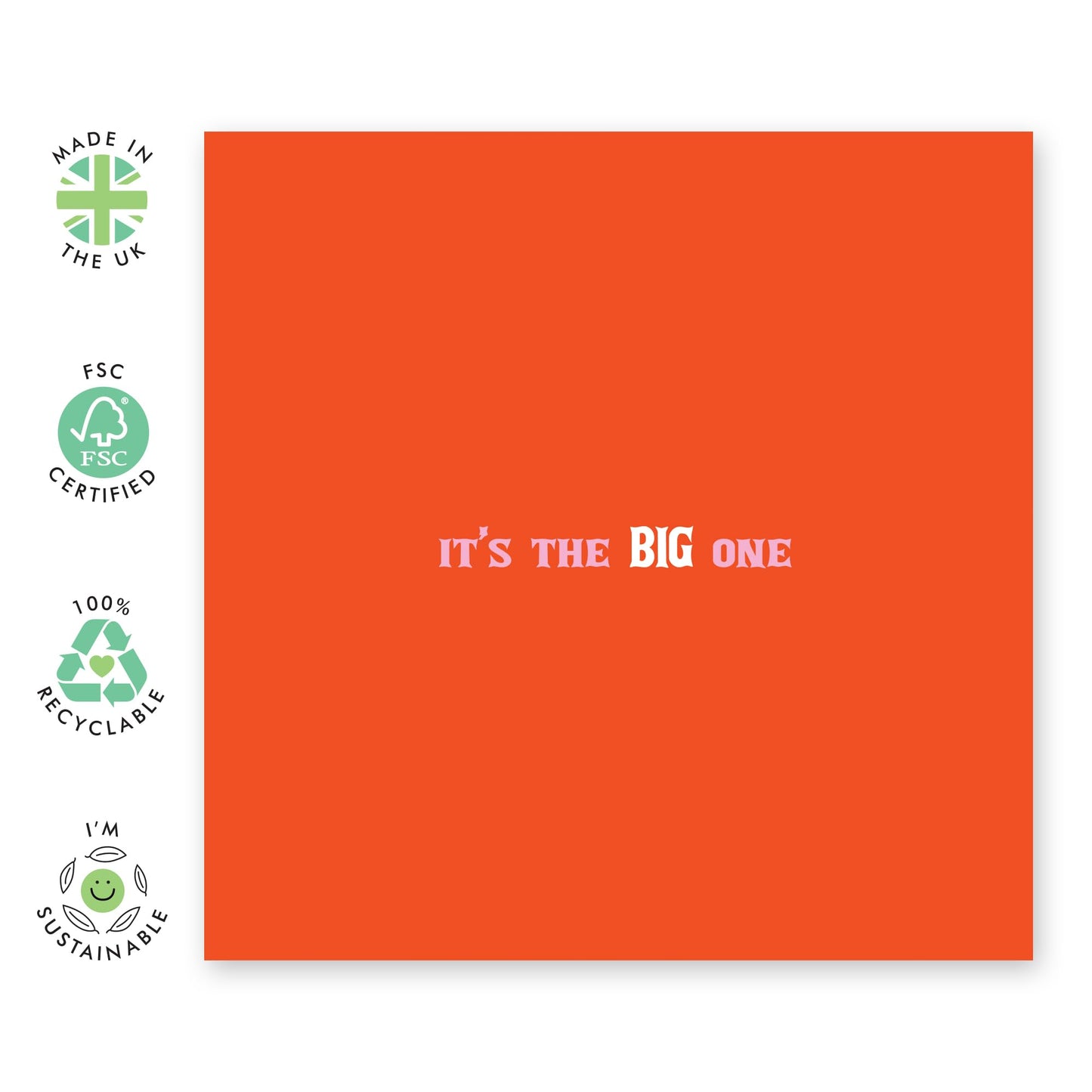 Funny Birthday Card For Men Women - It's The Big One - Humorous Birthday Cards For Mum - Best Friend Birthday Card - Gifts For Sister Female Ladies - Comes With Stickers - By Central 23