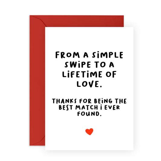 Valentines Day Card Girlfriend Boyfriend - Swipe Right - Anniversary Card Couple Fiance - Husband Wife Greeting Cards - Love Cards For Him Her - Comes With Stickers By Central 23