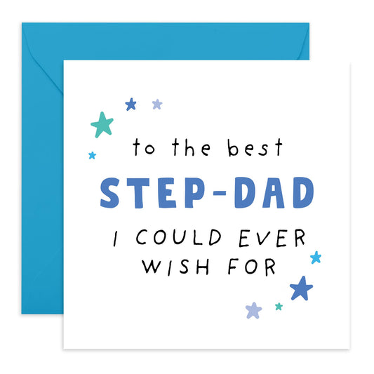 Step Dad Fathers Day Card - To The Best Step-Dad I Could Ever Wish For ! - Birthday Card For Step Father - Appreciation Gifts For Him Men Papa Pop - Comes With Fun Stickers By Central 23