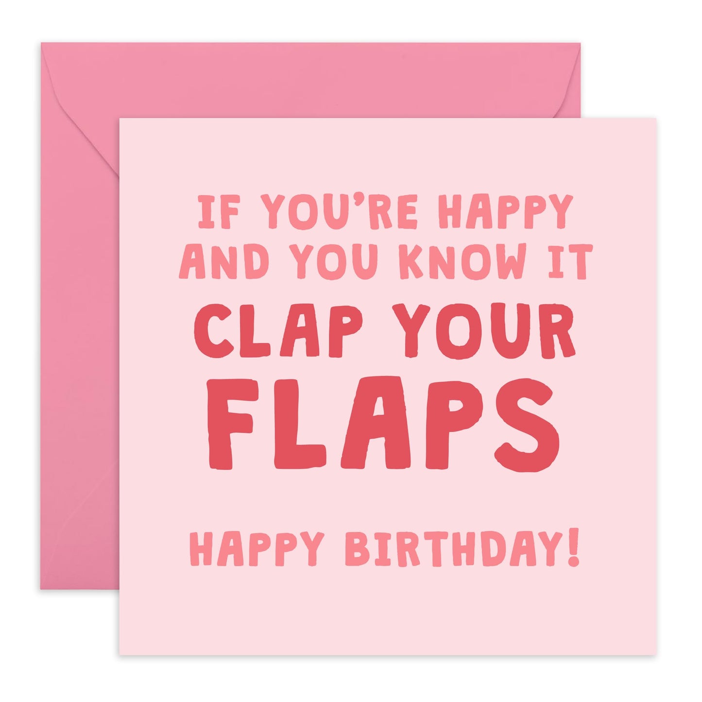 Funny Love Card for Her – ‘Clap Your Fl*ps’ – Humorous Anniversary Card for Wife, Girlfriend, Girls, Ladies, Women, Babe, Hun, Couples, Other Half- Comes with Fun Stickers