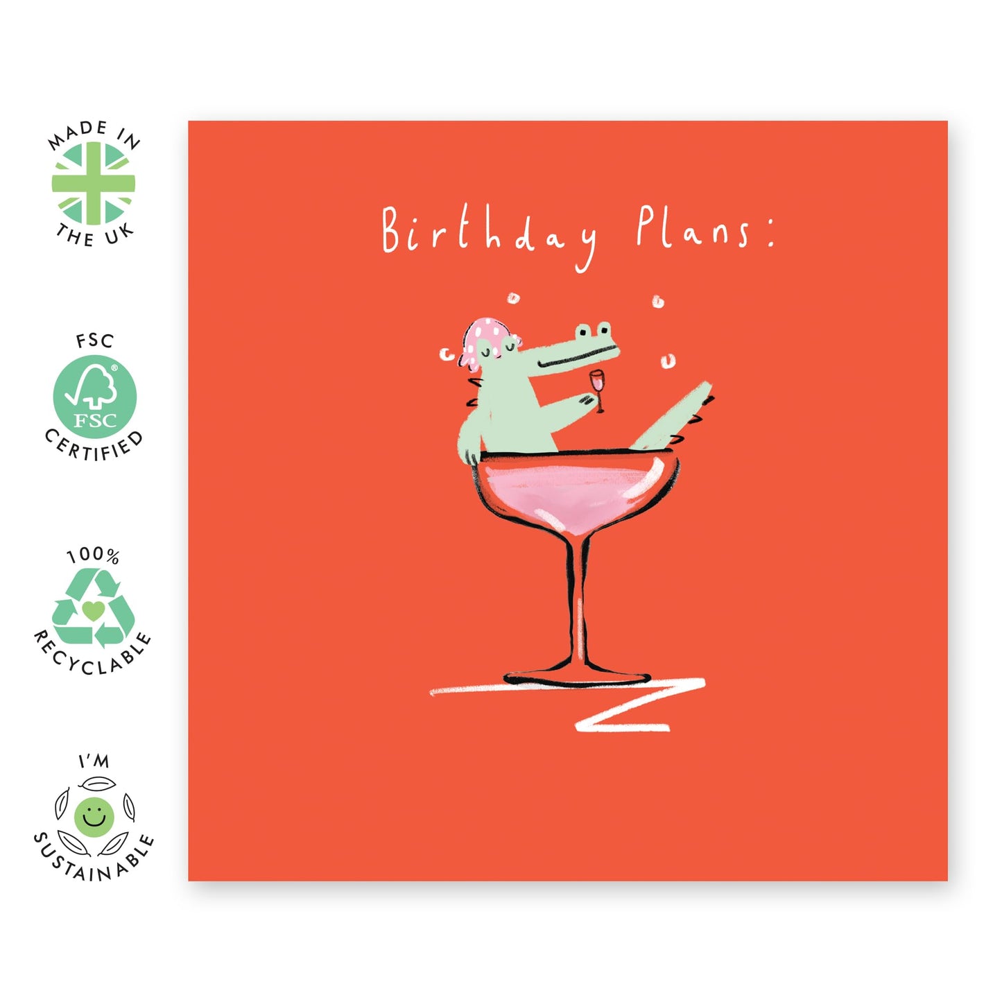 Greeting Card - 'CROC BIRTHDAY PLANS' - Perfect for Celebrating with a Fun Crocodile-Themed Design - Ideal for Adding a Touch of Humor and Joy to Any Birthday - Comes With Stickers By Central 23