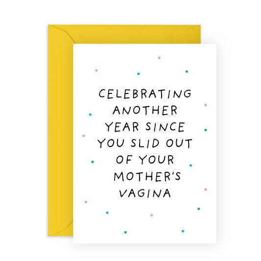 Hilarious Singles Birthday Card - 'Slid One Year' - Presents for Best Friends, BFF, Bruv, Mates, Buddies, Bro, Colleagues, Co-workers, Him - Still Single - Comes with Fun Stickers