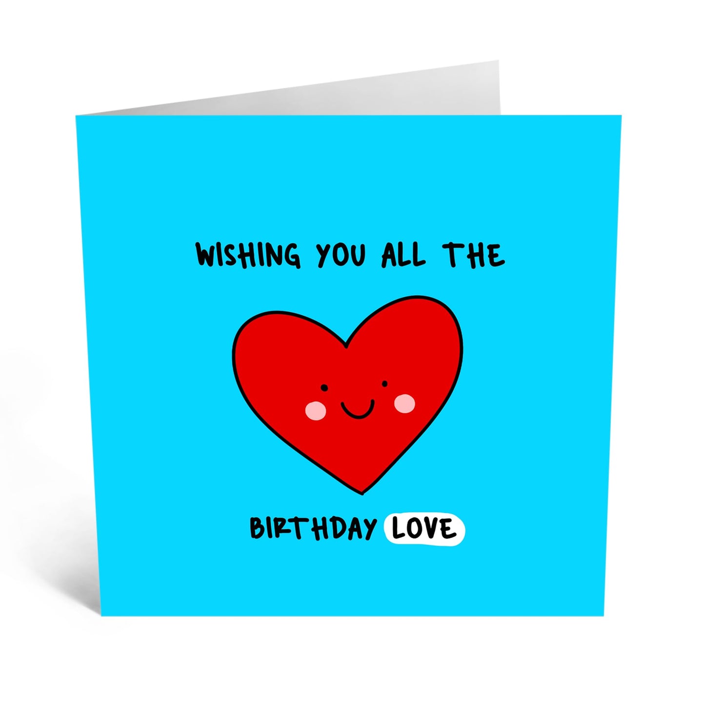 Sweet Birthday Card - 'LOVE BDAY' - Perfect for Adding a Simple and Heartfelt Touch to Birthday Celebrations - Ideal for Him, Her, Friends, Family, Colleagues - Comes With Stickers By Central 23