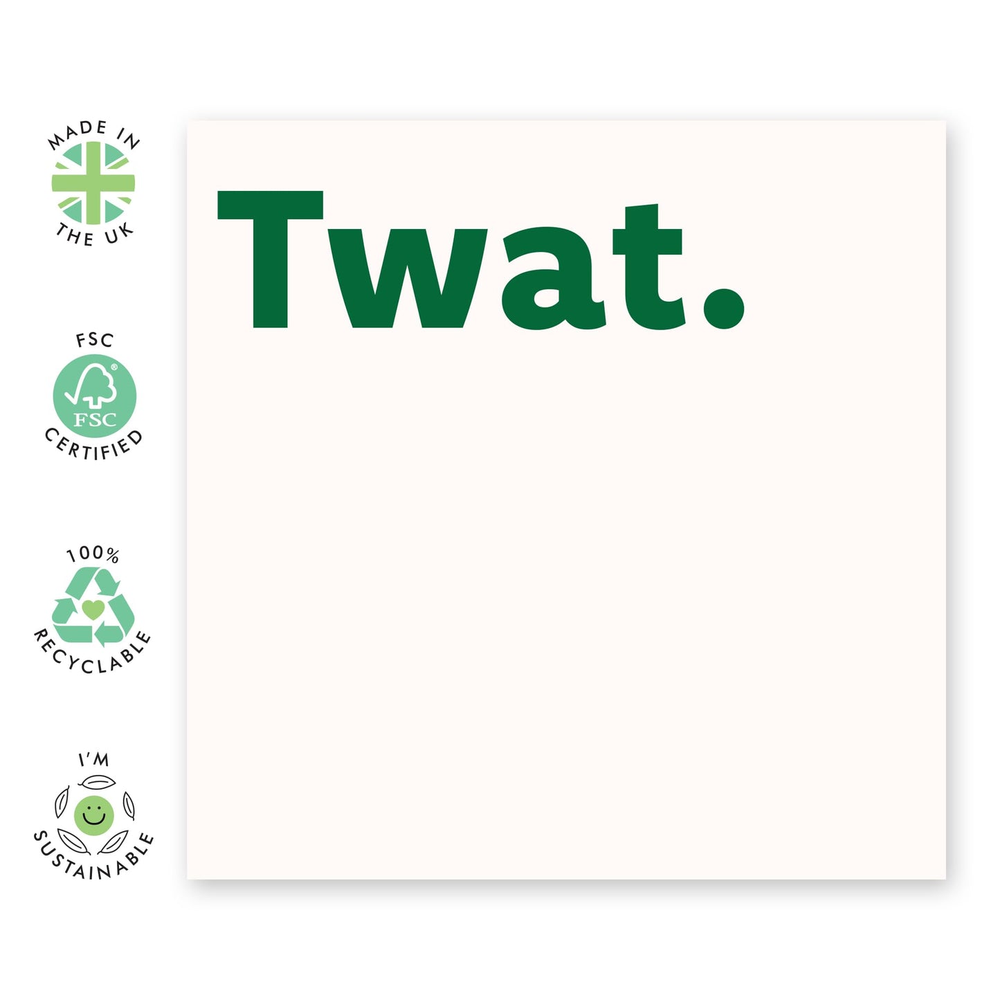 Hilarious Simple Birthday Card - 'Tw*t' - Gifts for Bestie, Best Friend, Colleague, Co-worker, BFF, Bruv, Buddies, Him, Bro - Just Kidding - Comes with Fun Stickers