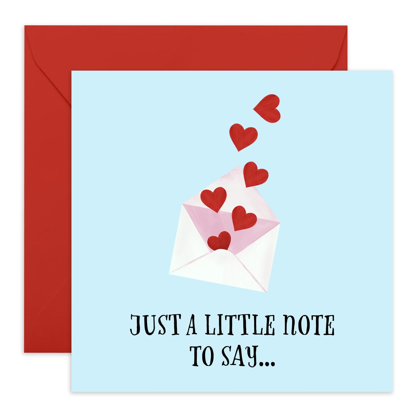 Romantic Valentines Day Card - 'Just a little note' - Message to Wife, Husband, Girlfriend, Boyfriend, Couple, Partner, Friend, Date, Crush - Love is in the Air - Comes with Fun Stickers