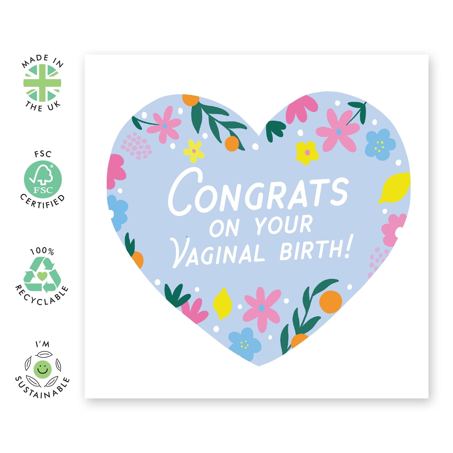 Birth Affirmations Cards For Labor - Congrats On Your Vaginal Birth - Cheeky Pregnancy Gifts For Women Sister Friends New Mum - New Baby Congratulations Card - Comes With Stickers By Central 23