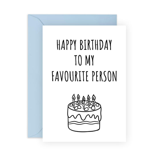 Sweet Birthday Card For Men Women - To My Favourite Person - Birthday Card For Wife Husband Girlfriend Boyfriend - Birthday Gifts For Friends - Comes With Stickers - By Central 23