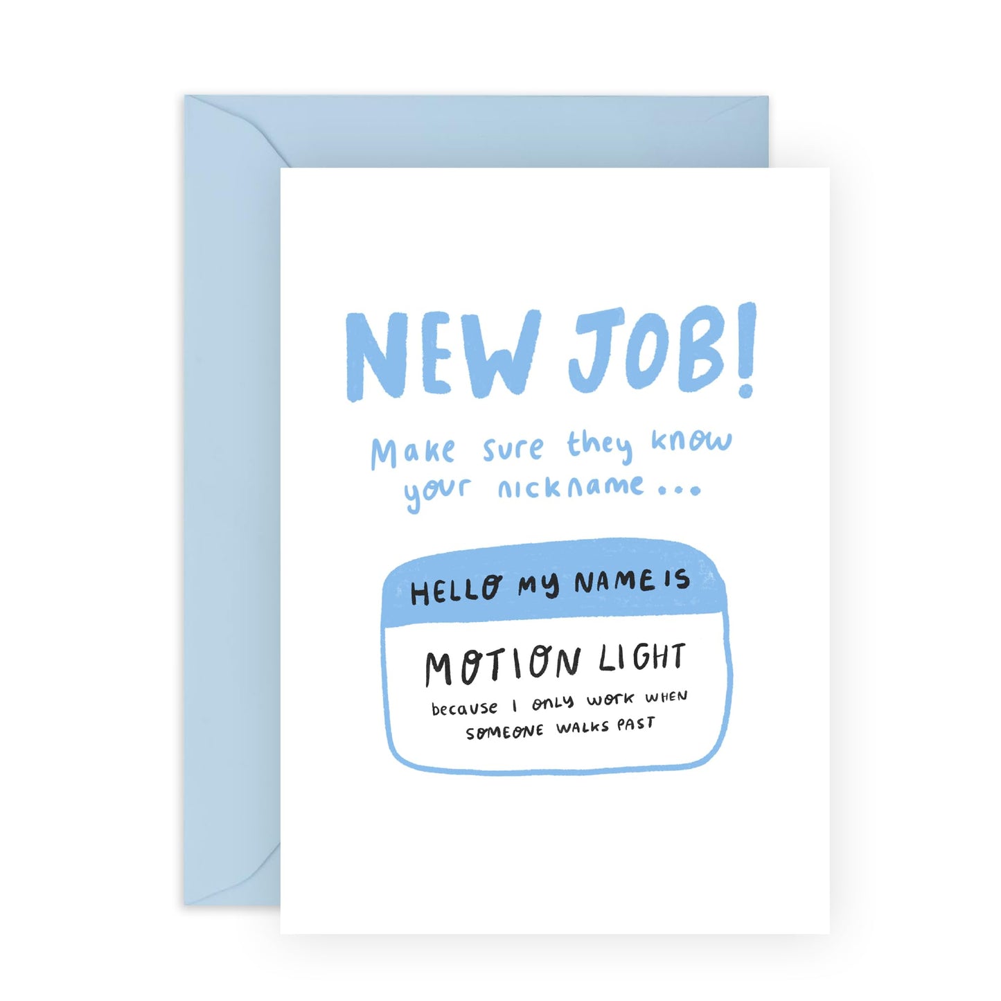 New Job Congratulations Card - ' Motion Light New Job' - Gifts for Friends, Coworker, Bestie, BFF, Bruv, Mates, Lad, Bro, Officemate - When Someone Passes By - Comes with Fun Stickers