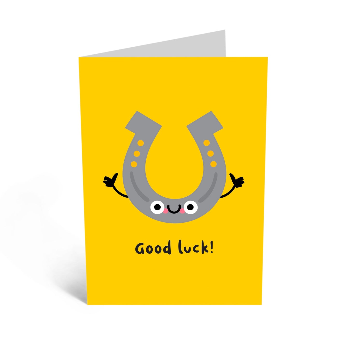 Lucky Greeting Card - 'GOOD LUCK HORSESHOE' - Perfect for Wishing Someone Success and Joy - Ideal for Him, Her, Friends, Family, and Anyone Starting a New Journey - Comes With Stickers By Central 23