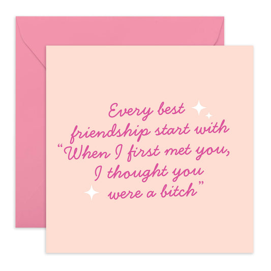 Birthday Card For Women - When I First Saw You I Thought You Were A Bitch Pretty - Birthday Greeting Cards For Girl - Gift For Daughter Sisters - For Female Friend - Comes With Stickers By Central 23